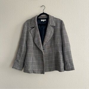 Vintage Giorgio Armani Plaid Wool Blazer